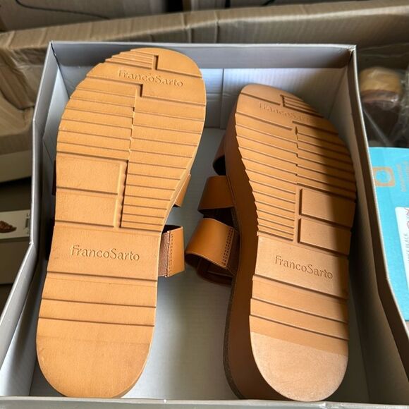 FRANCO SARTO PATRICIA WOMENS STRAPPY FLATFORM SANDALS - Picture 3 of 7